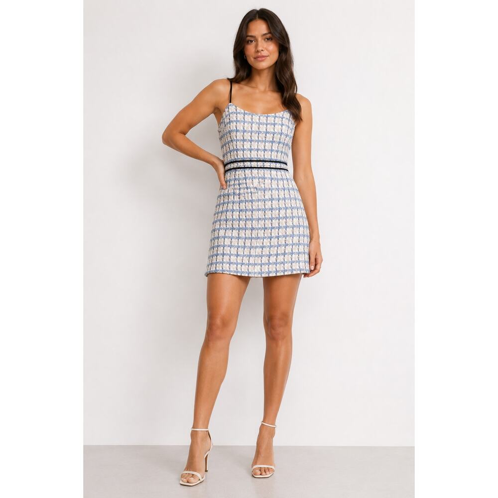 Le Lis Blue Tweed Mini Dress NWT Medium